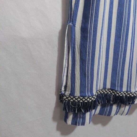 Pink Blush Blue Stripe Beachy Boho Swimsuit Cover Size M - Picture 6 of 8